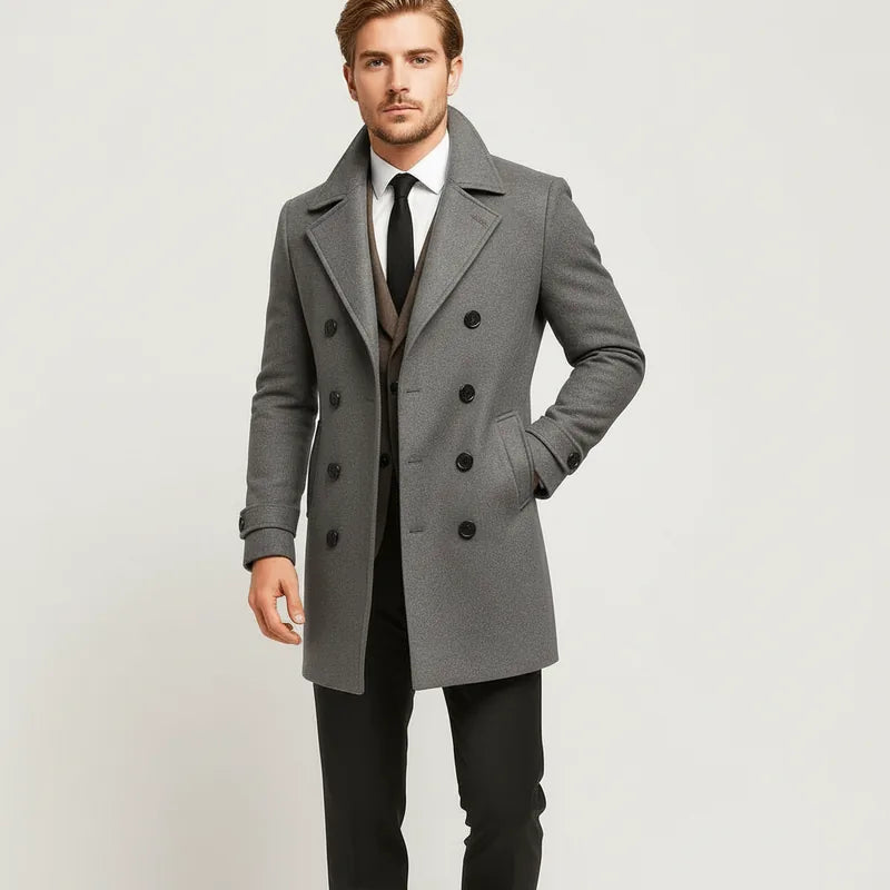 Rothfield Wool Double-Breasted Overcoat
