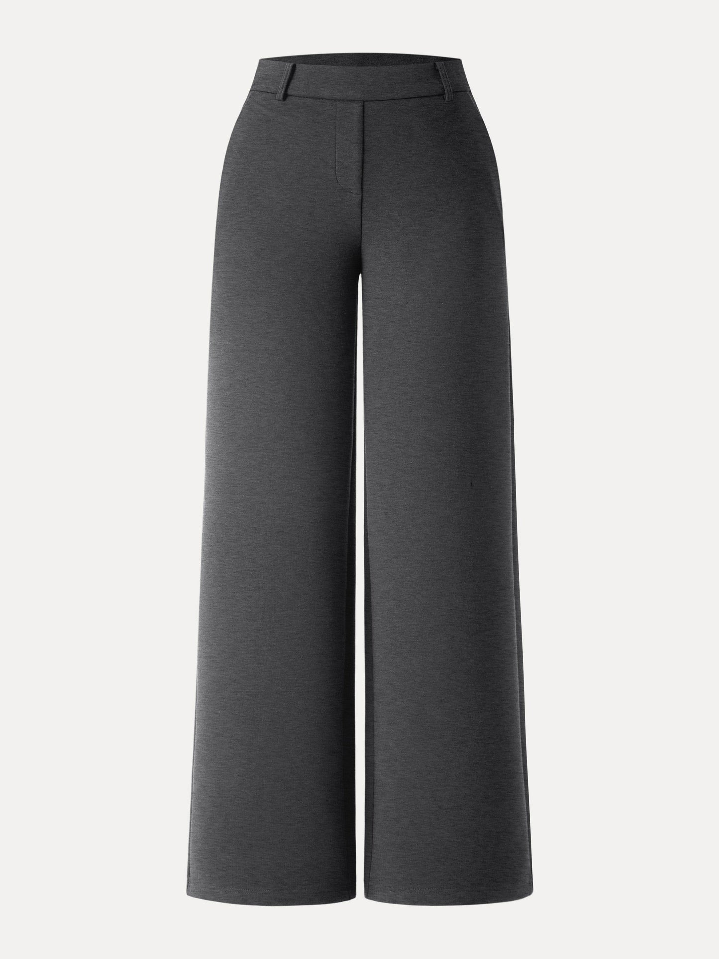 Stretchy Mid Rise Straight Leg Pull-on Pants with Pockets