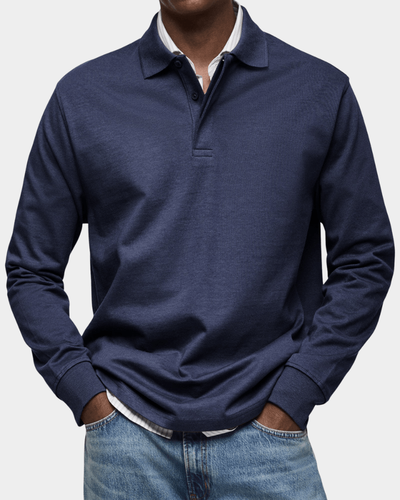 Komfortables Frühlings-Poloshirt mit langen Ärmeln
