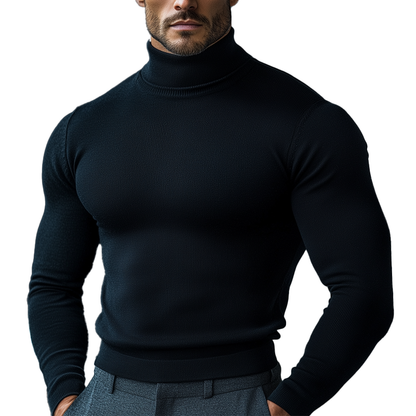 Men's Winter Cotton Knit Slim-fit Turtleneck Sweater MTA0829L4P