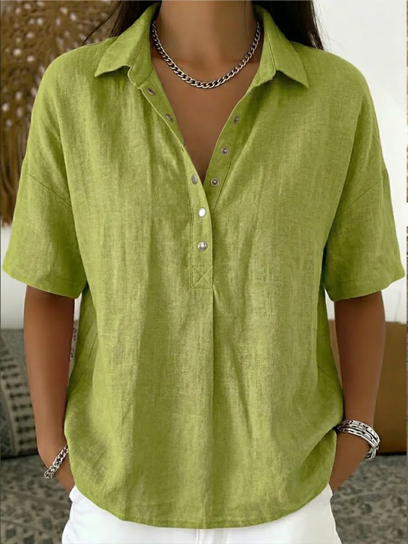 Tessa | Bluse mit Kragen und Knopfdetail