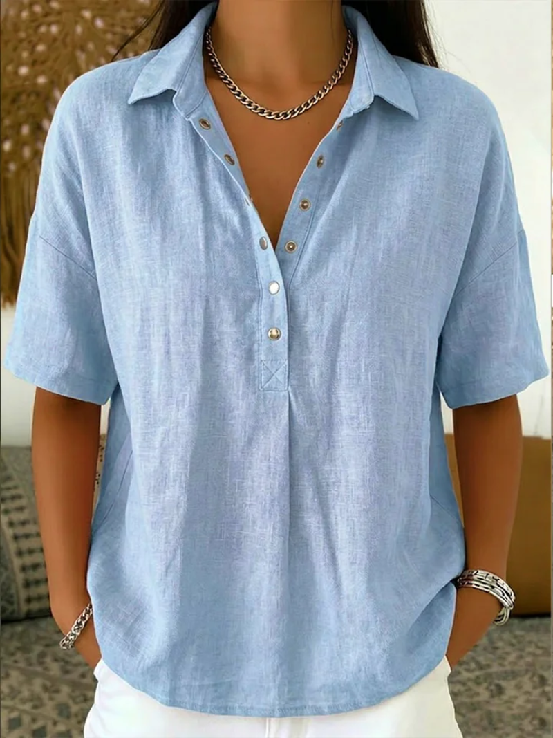 Tessa | Bluse mit Kragen und Knopfdetail