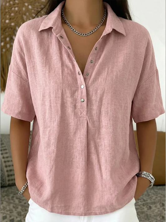 Tessa | Bluse mit Kragen und Knopfdetail