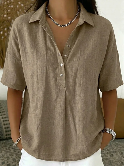Tessa | Bluse mit Kragen und Knopfdetail