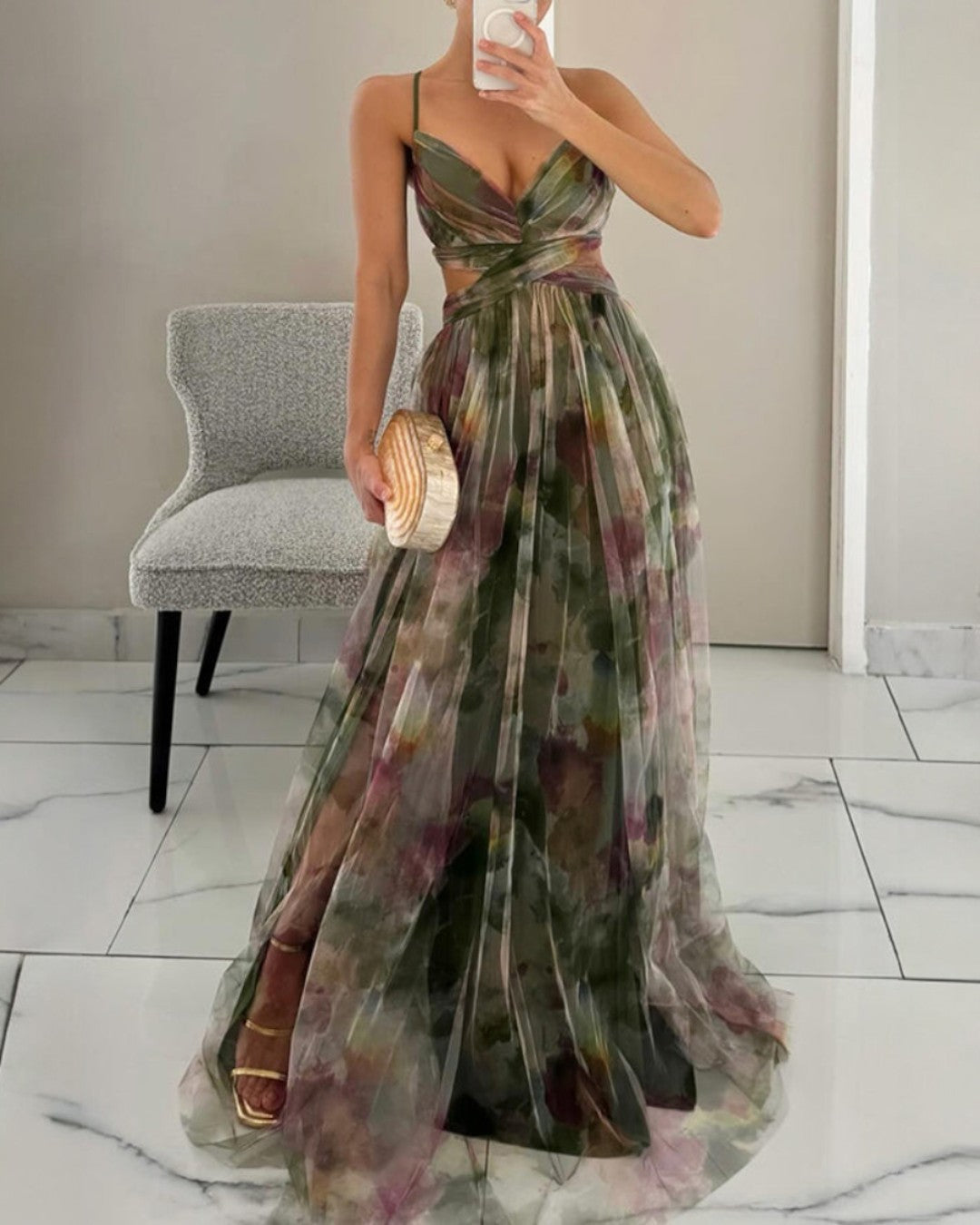 Bezauberndes Maxikleid mit floralem Print