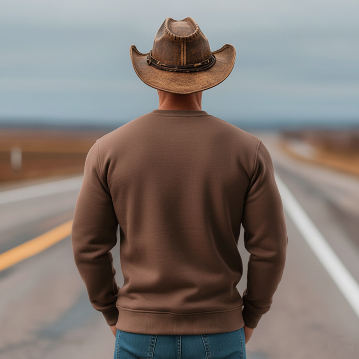 Men's Classic Casual Western-style Waffle Cotton Blend Sweatshirt MTA0860L4K