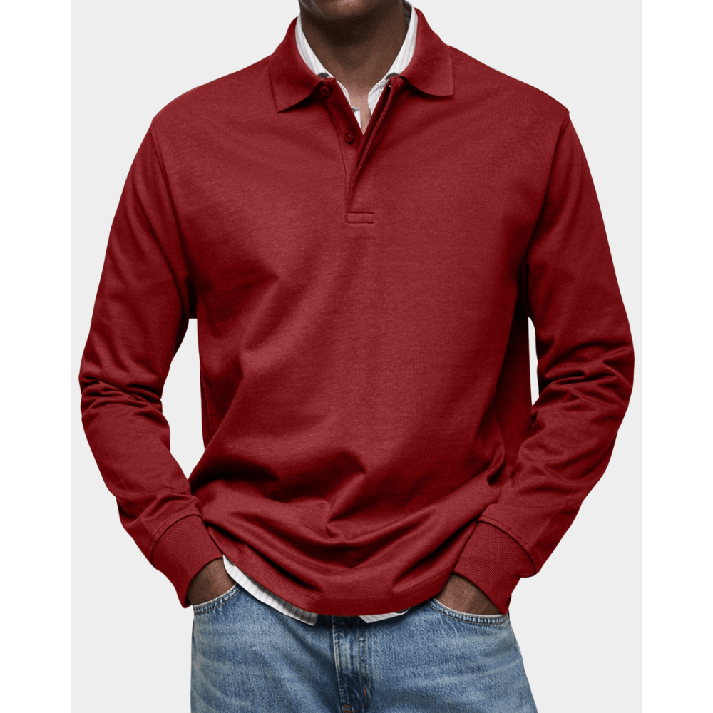 Komfortables Frühlings-Poloshirt mit langen Ärmeln