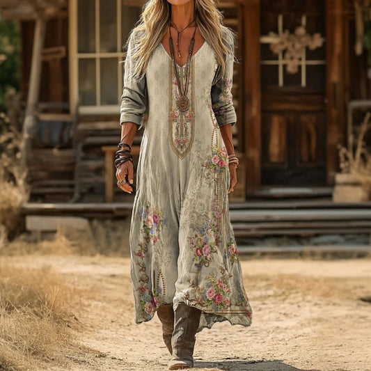 Vintage-Kleid Mit Blumendruck