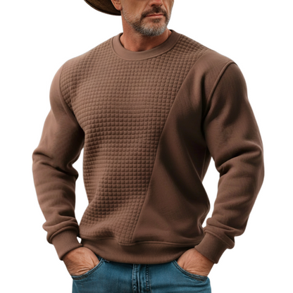 Men's Classic Casual Western-style Waffle Cotton Blend Sweatshirt MTA0860L4K