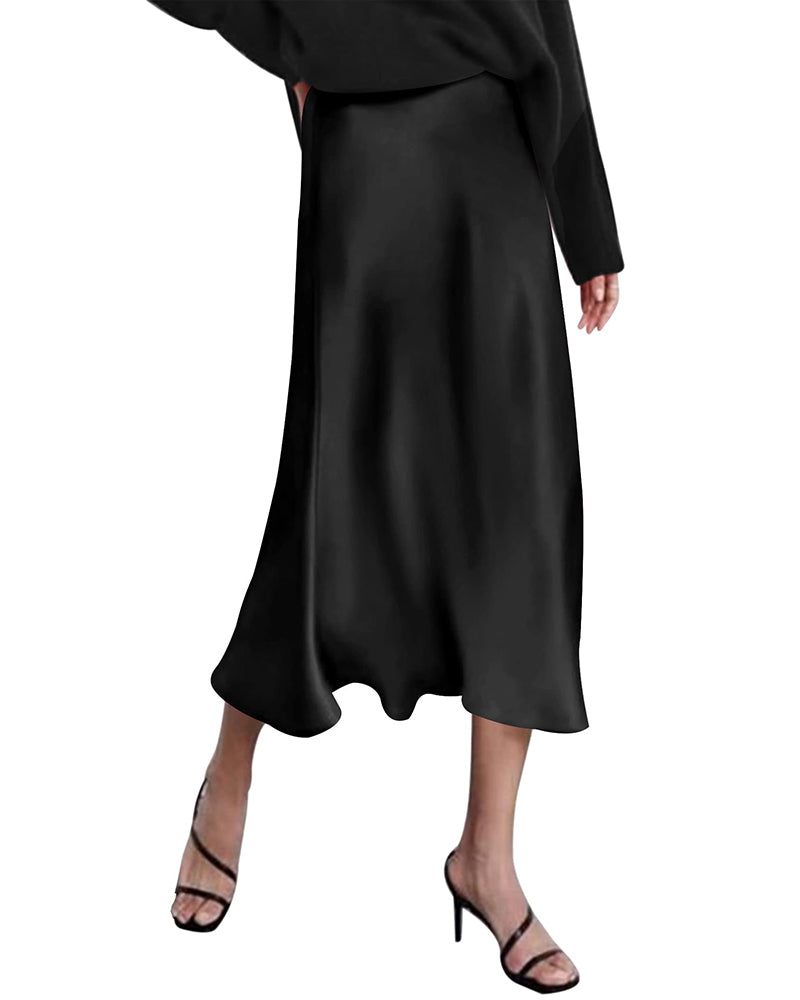 Eleganter Satinrock mit Reißverschluss