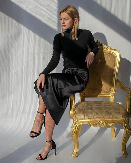 Eleganter Satinrock mit Reißverschluss