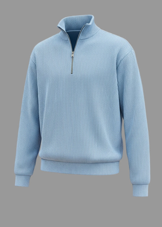 Herrenpullover mit halbem Reißverschluss