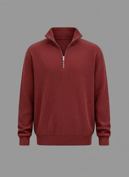 Herrenpullover mit halbem Reißverschluss