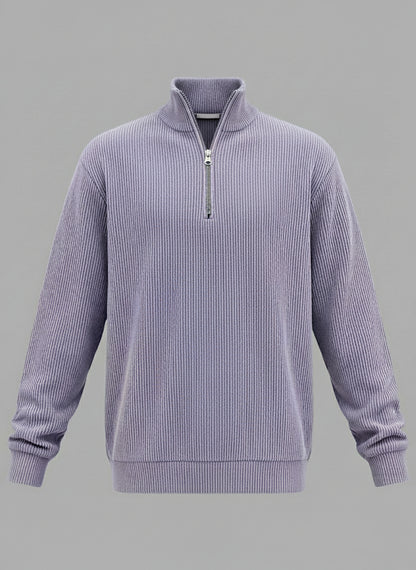 Herrenpullover mit halbem Reißverschluss