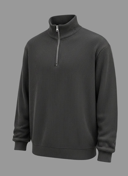 Herrenpullover mit halbem Reißverschluss
