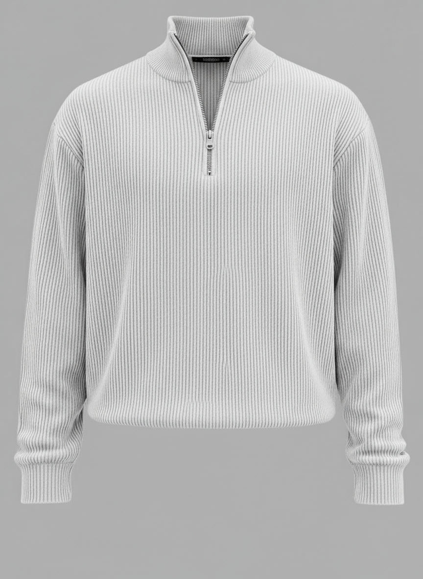 Herrenpullover mit halbem Reißverschluss