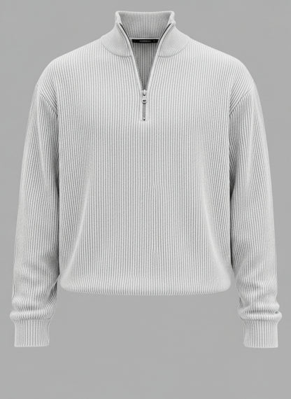 Herrenpullover mit halbem Reißverschluss