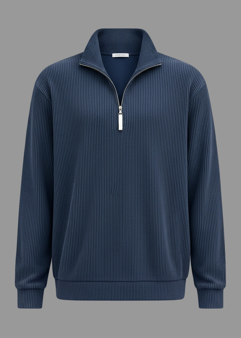 Herrenpullover mit halbem Reißverschluss