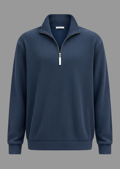 Herrenpullover mit halbem Reißverschluss