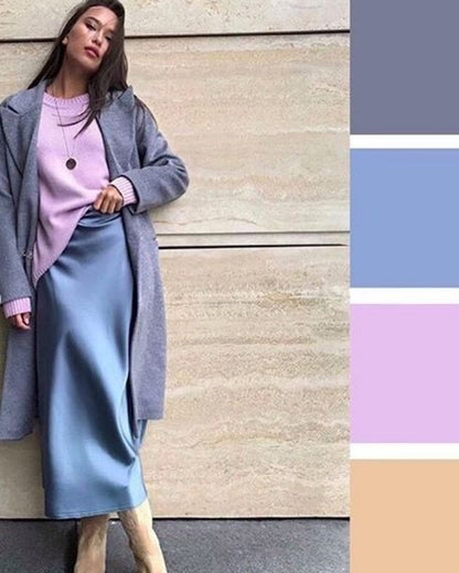 Eleganter Satinrock mit Reißverschluss