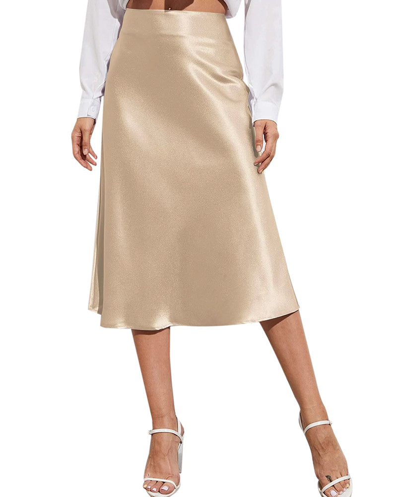 Eleganter Satinrock mit Reißverschluss