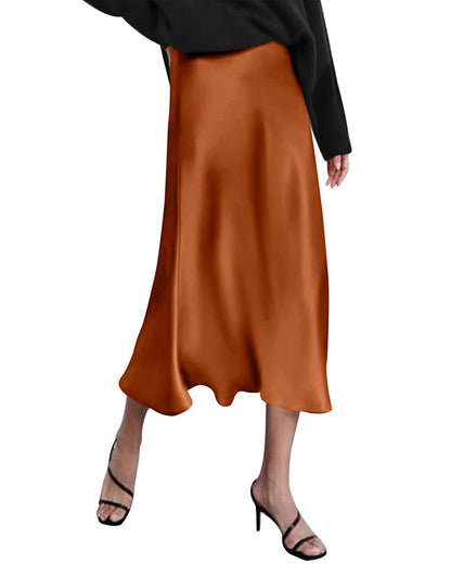 Eleganter Satinrock mit Reißverschluss