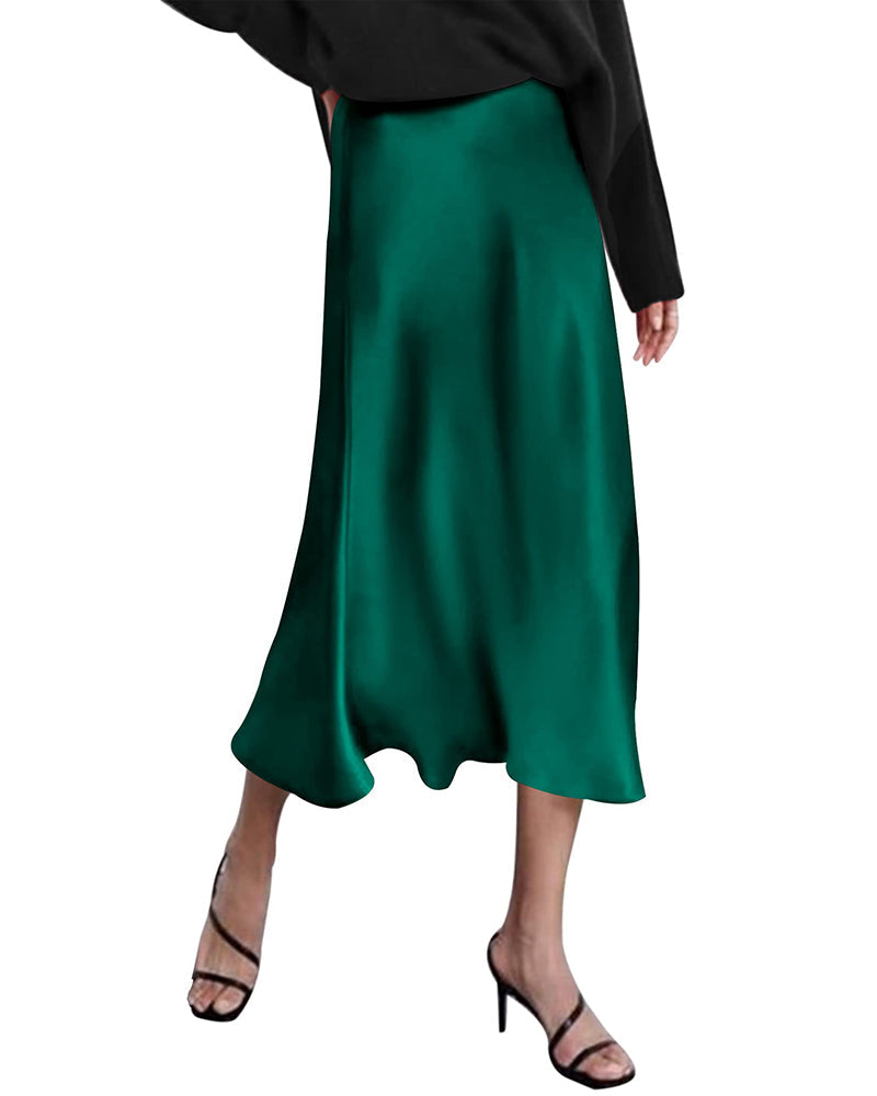 Eleganter Satinrock mit Reißverschluss