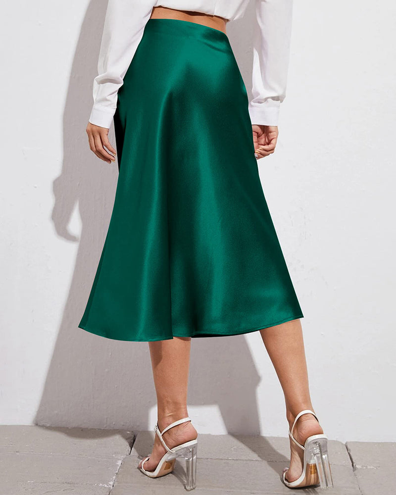 Eleganter Satinrock mit Reißverschluss