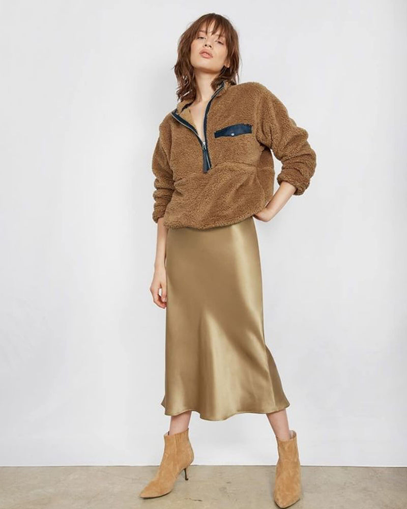 Eleganter Satinrock mit Reißverschluss