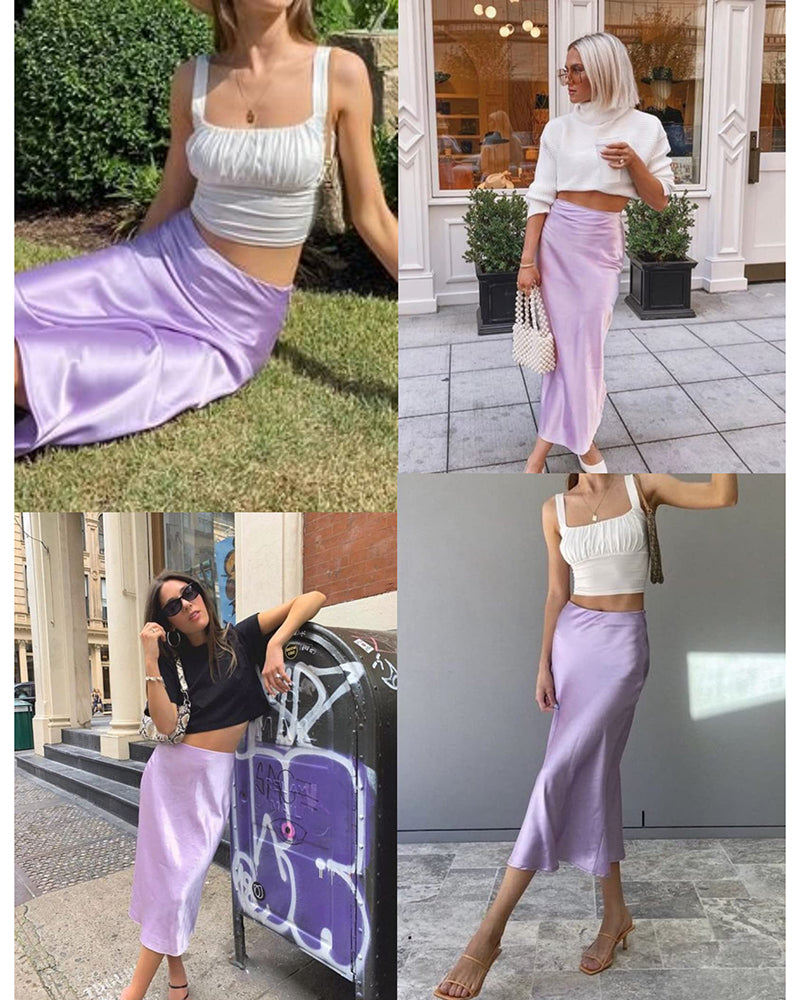 Eleganter Satinrock mit Reißverschluss