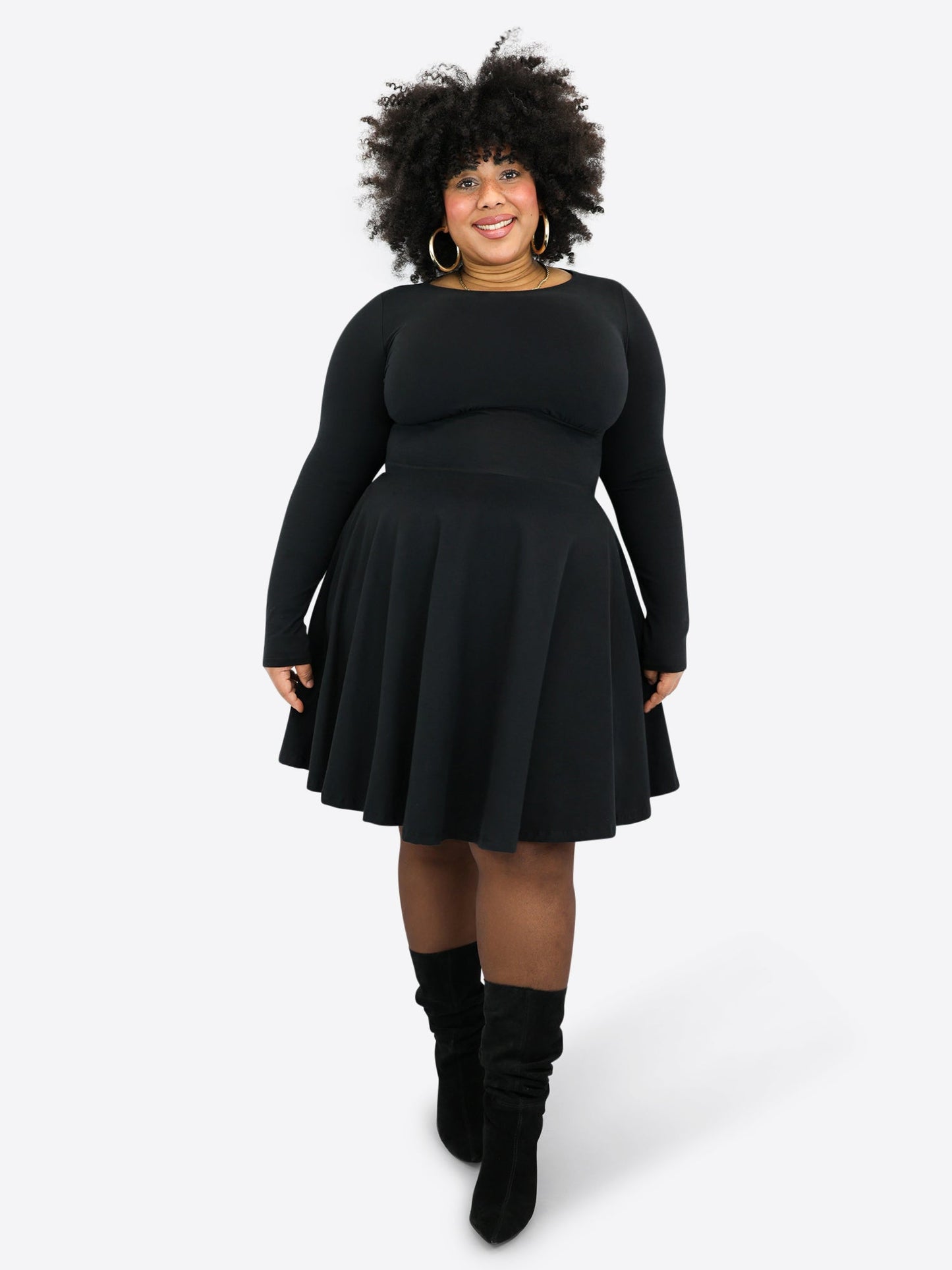 Schwarzes Skort-Kleid