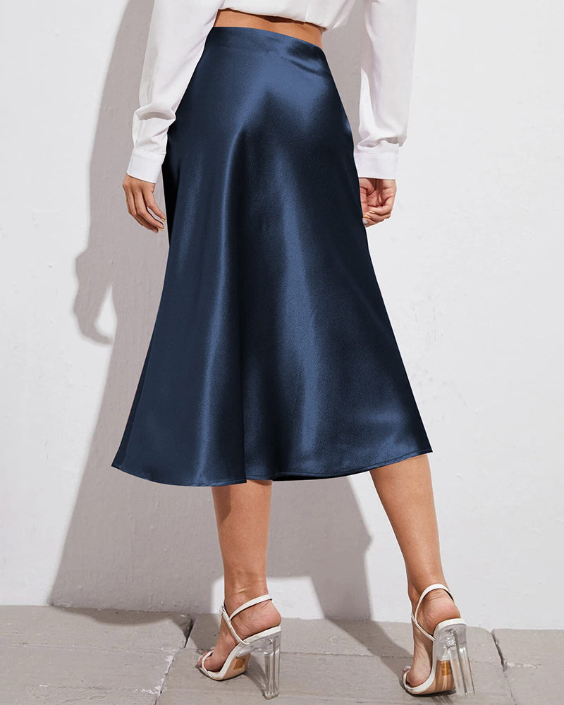 Eleganter Satinrock mit Reißverschluss