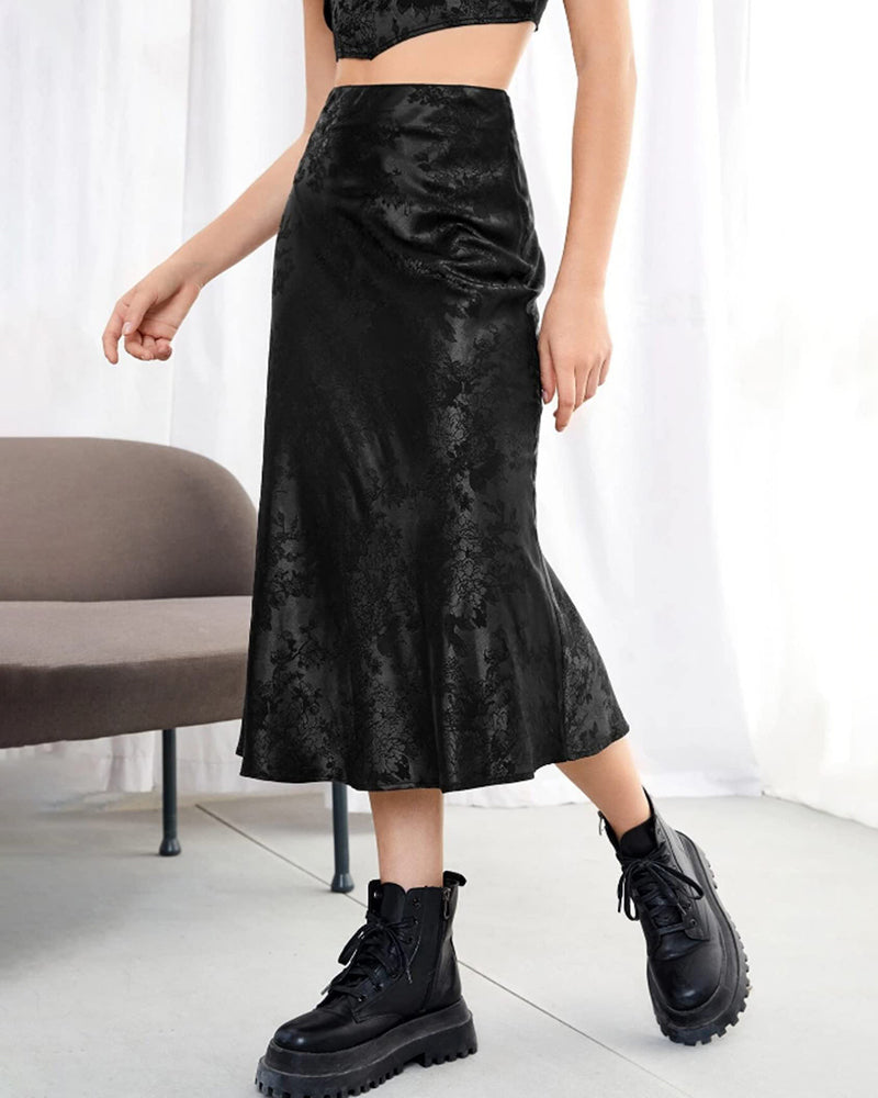 Eleganter Satinrock mit Reißverschluss