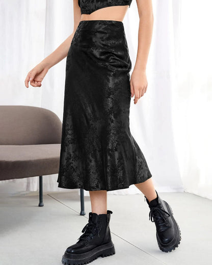 Eleganter Satinrock mit Reißverschluss