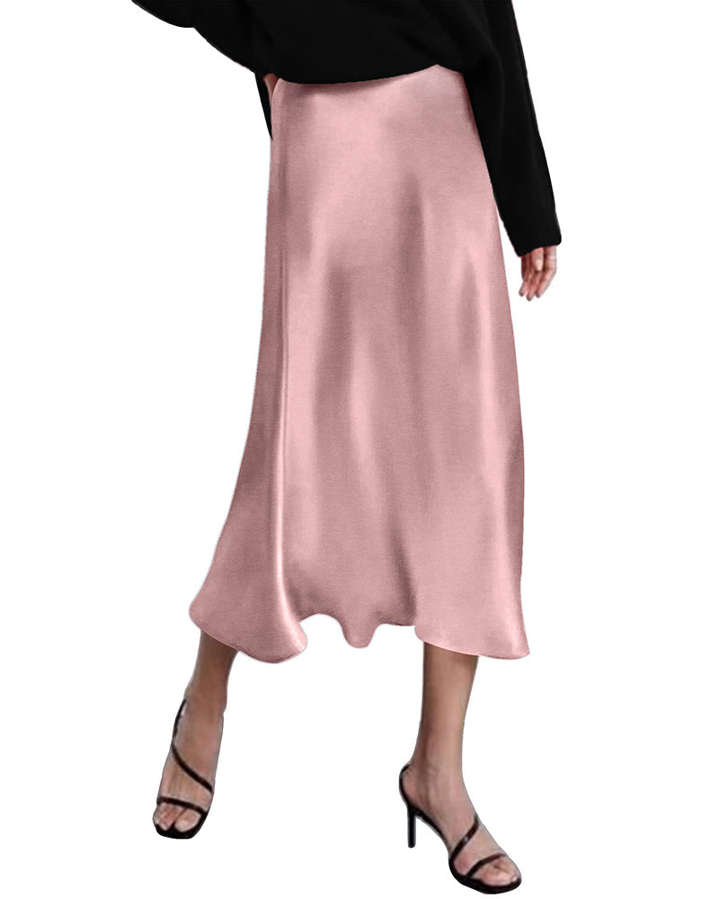 Eleganter Satinrock mit Reißverschluss