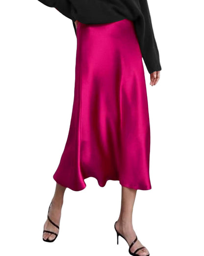 Eleganter Satinrock mit Reißverschluss