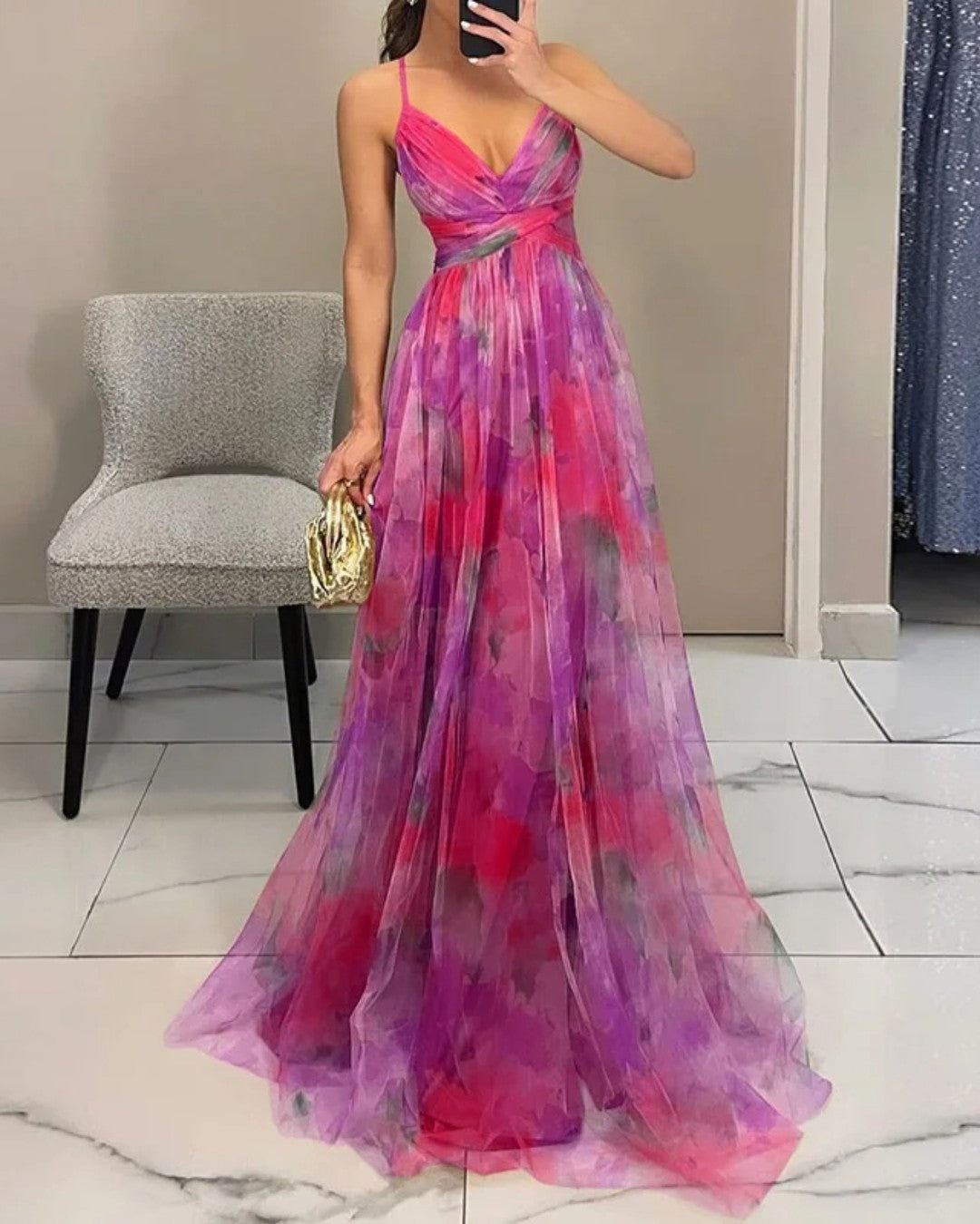 Bezauberndes Maxikleid mit floralem Print