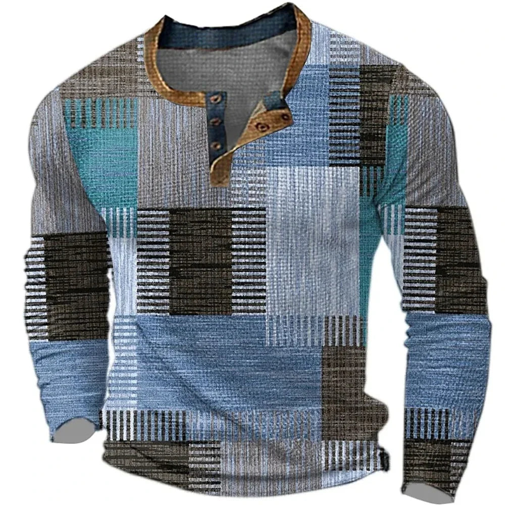 Buntes Herrenhemd mit langen Ärmeln