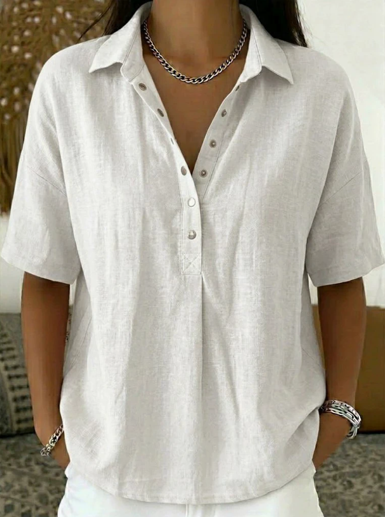 Tessa | Bluse mit Kragen und Knopfdetail