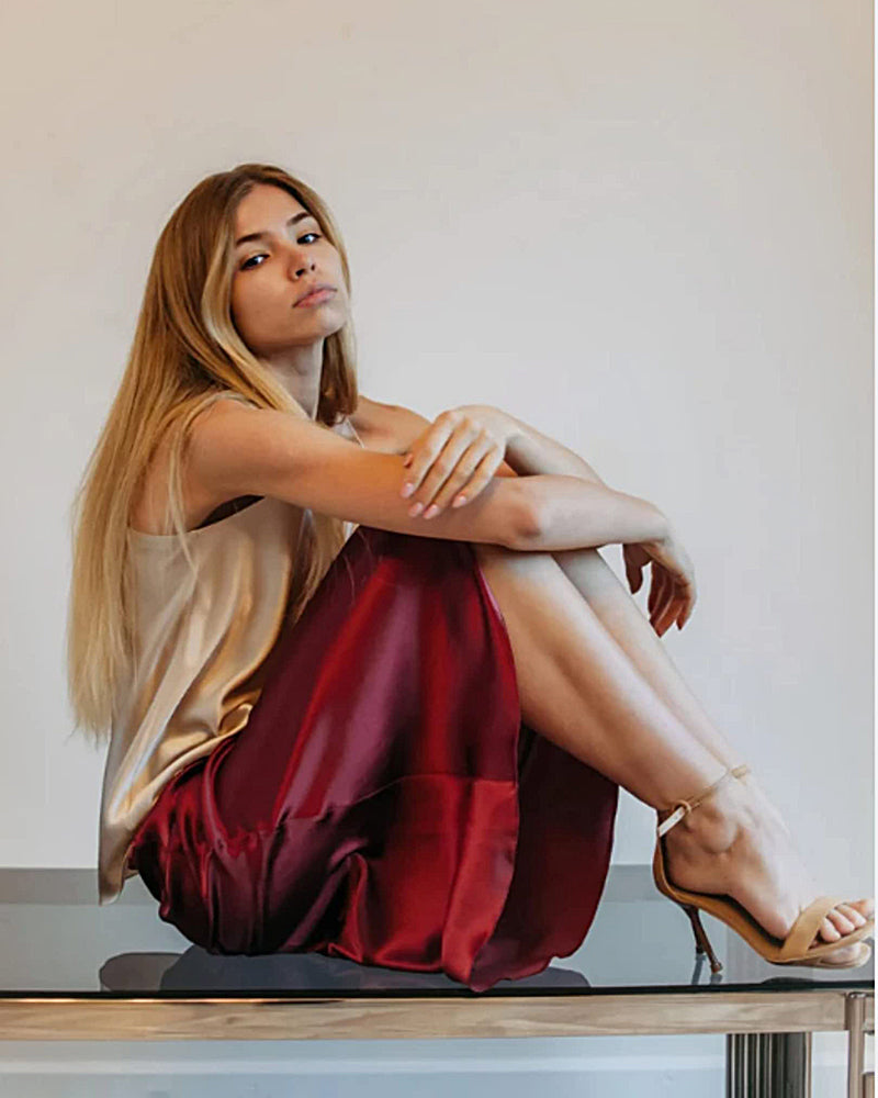 Eleganter Satinrock mit Reißverschluss