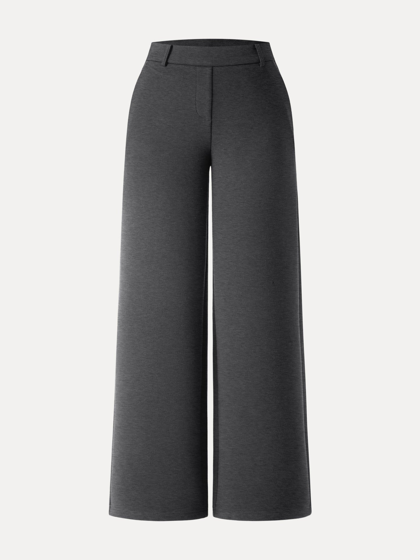 Stretchy Mid Rise Straight Leg Pull-on Pants with Pockets