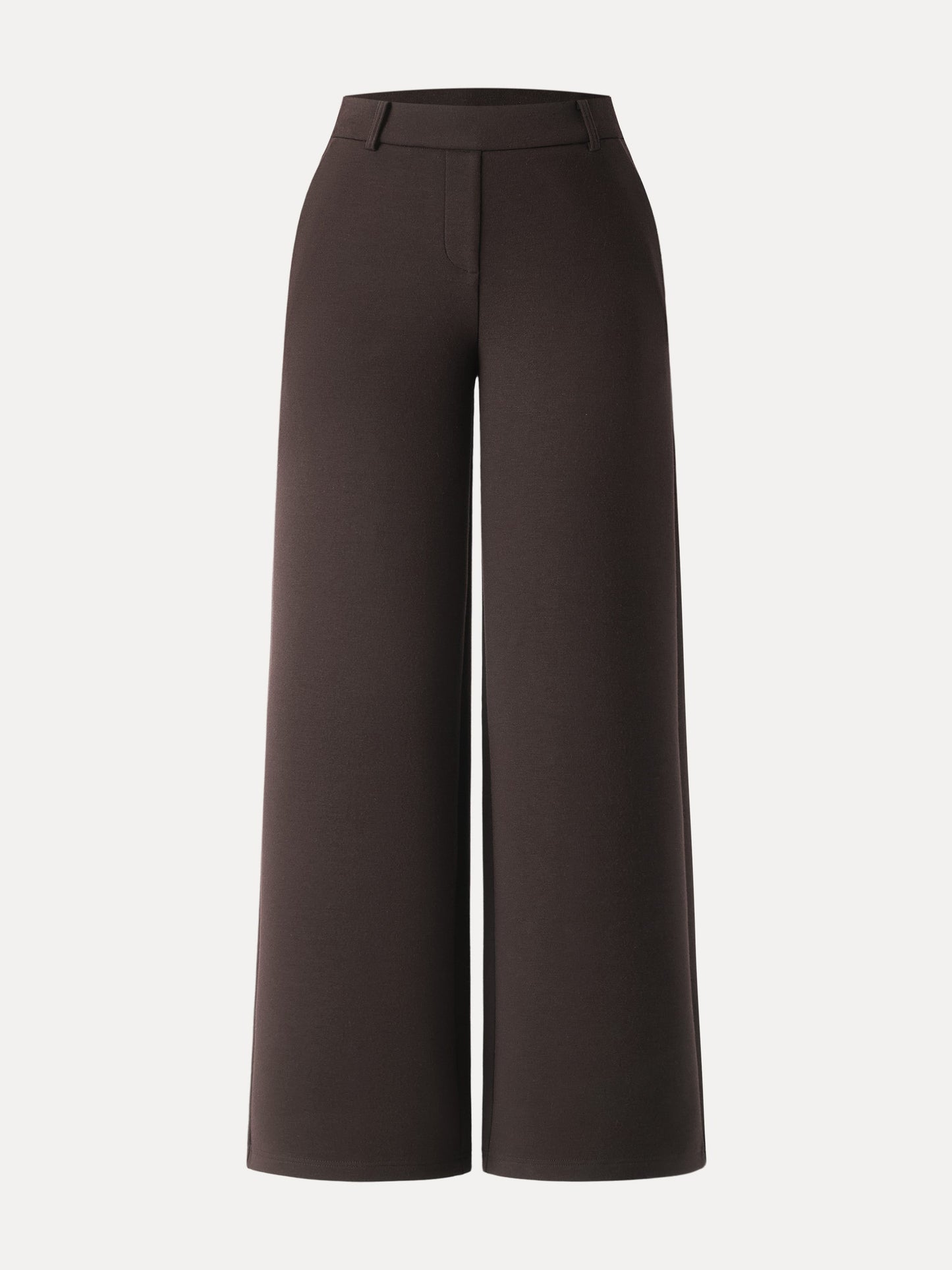 Stretchy Mid Rise Straight Leg Pull-on Pants with Pockets
