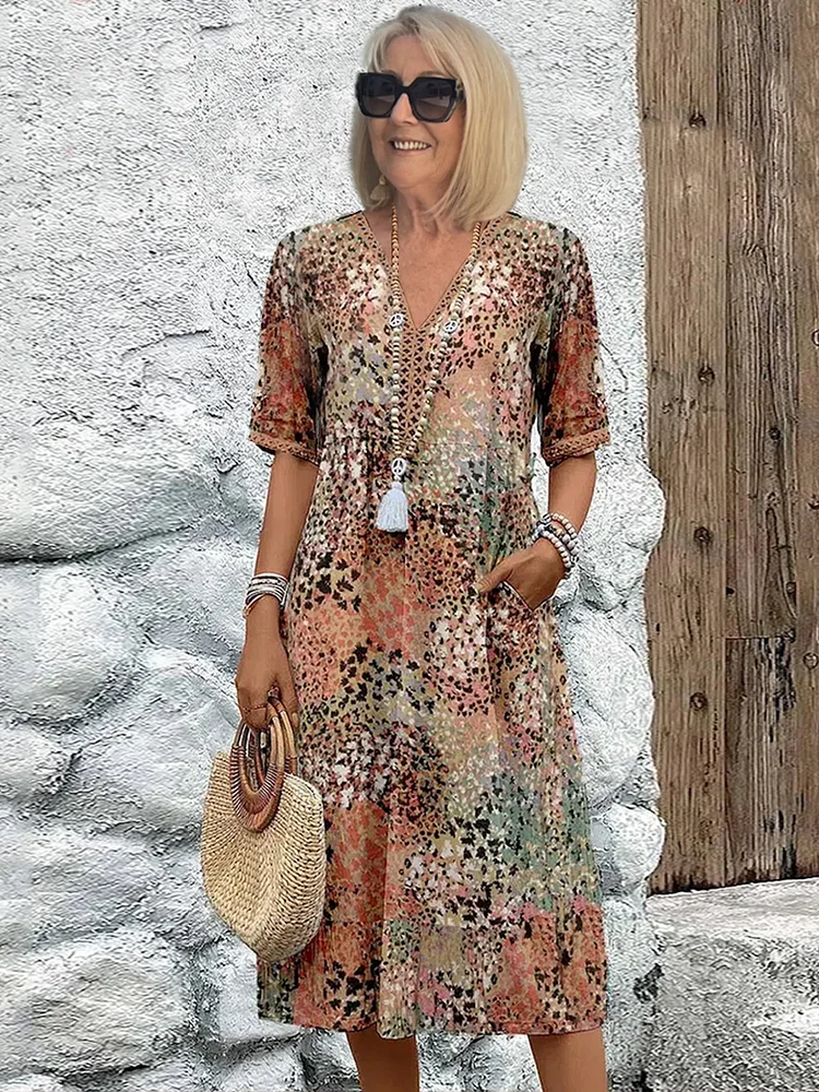 Eva | Kleid mit V-Ausschnitt