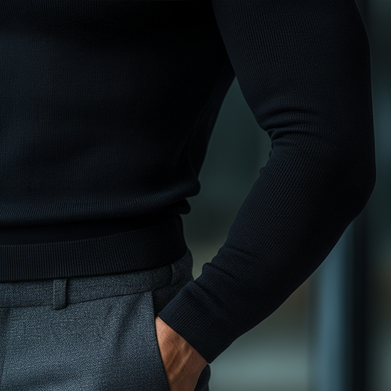 Men's Winter Cotton Knit Slim-fit Turtleneck Sweater MTA0829L4P