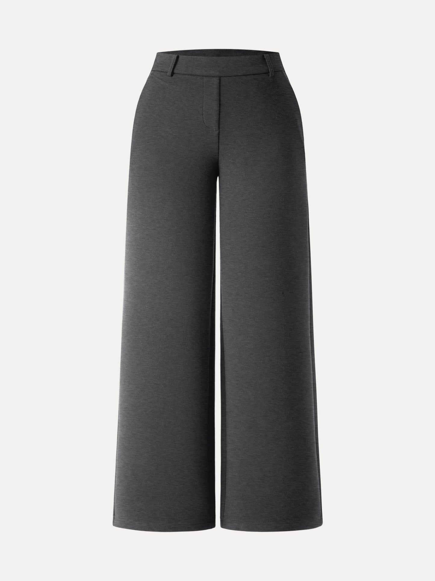 Stretchy Mid Rise Straight Leg Pull-on Pants with Pockets