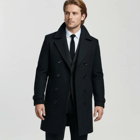 Rothfield Wool Double-Breasted Overcoat