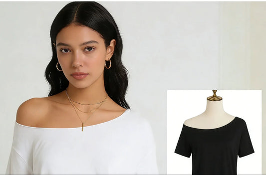 Lockeres Schulter-T-Shirt mit kurzen Ärmeln - optimize