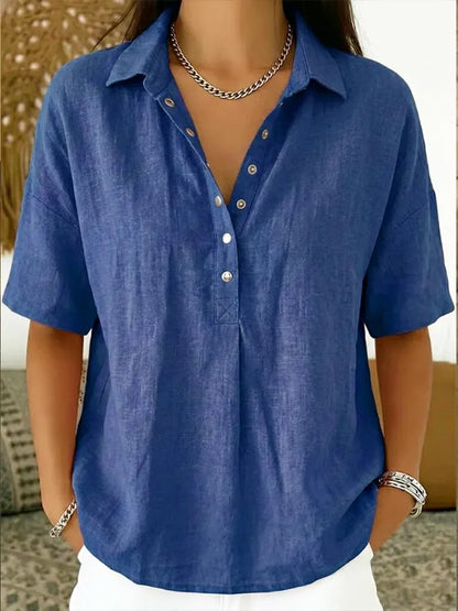Tessa – Blouse met kraag en knoopdetail - optimize