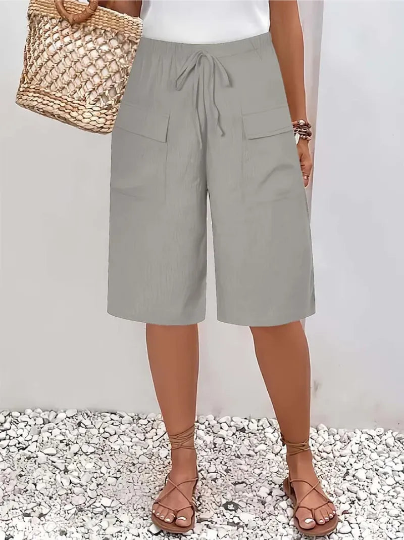 Lina – Korte broek met elastische tailleband - optimize