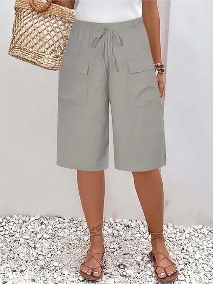 Lina – Korte broek met elastische tailleband - optimize